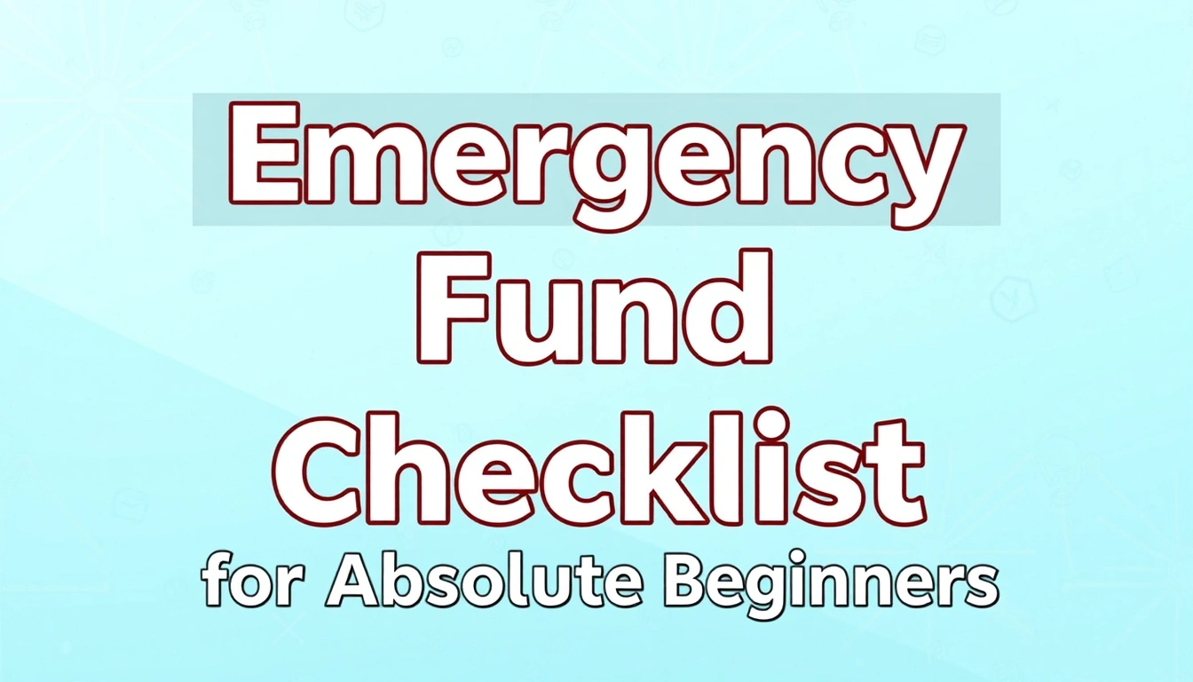 Emergency Fund Checklist for Absolute Beginners