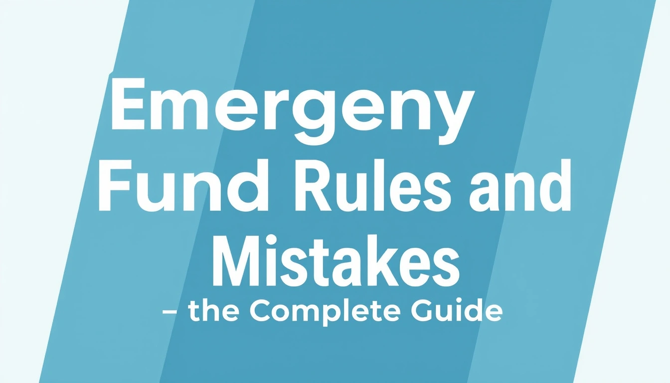 Emergency Fund Rules and Mistakes — The Complete Guide Emergency Fund Rules and Mistakes — The Complete Guide