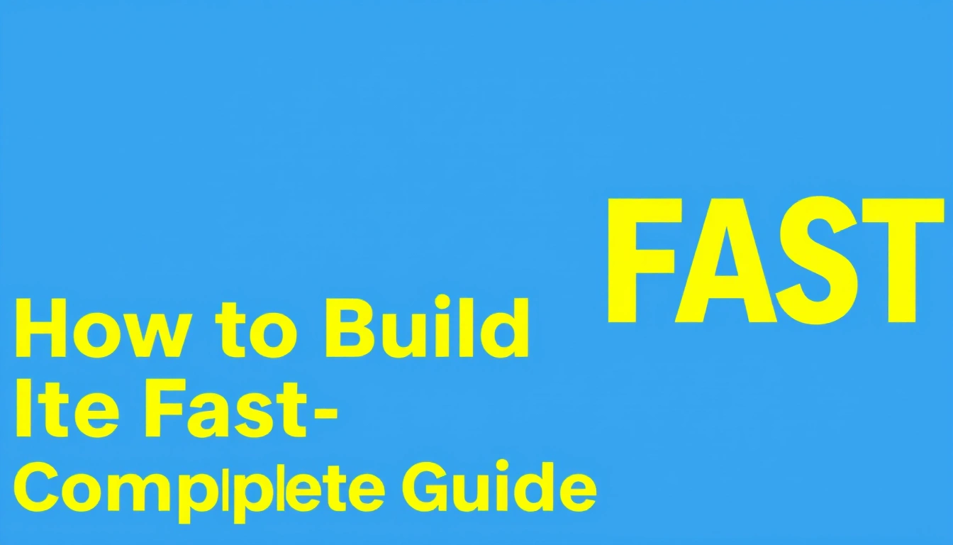 How to Build It Fast — The Complete Guide