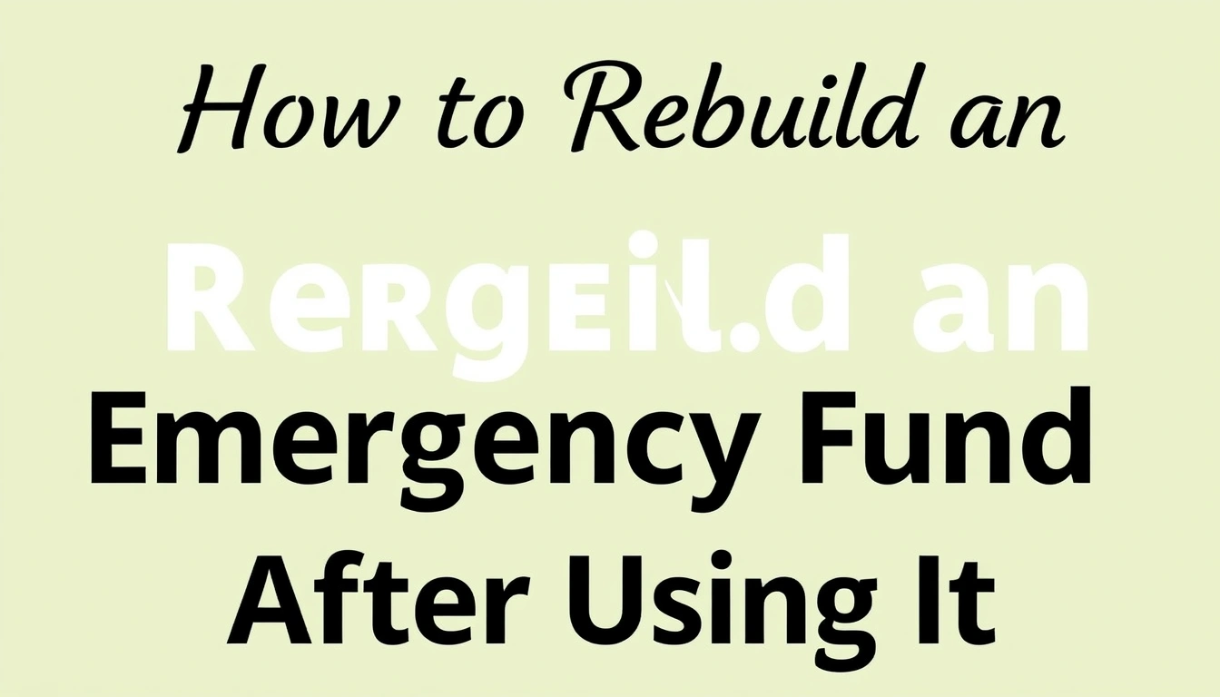 How to Rebuild an Emergency Fund After Using It