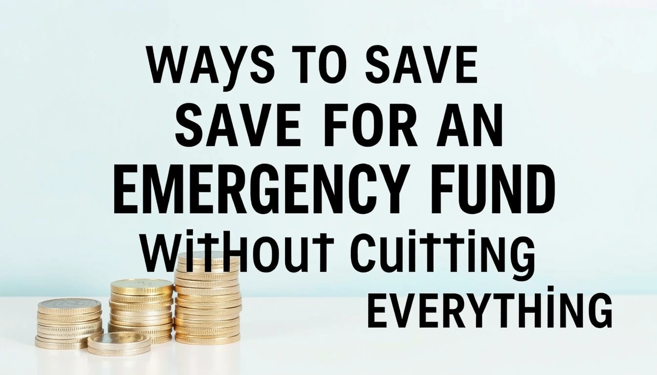 Ways to Save for an Emergency Fund Without Cutting Everything Ways to Save for an Emergency Fund Without Cutting Everything