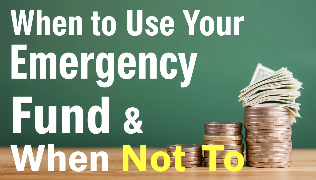 When to Use Your Emergency Fund and When Not To